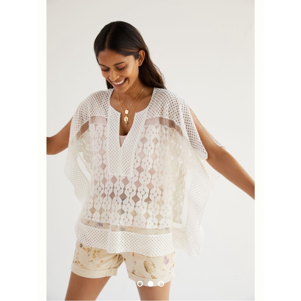 Anthropologie Cropped Lace Poncho NWT One Size Fits All - Picture 4 of 15